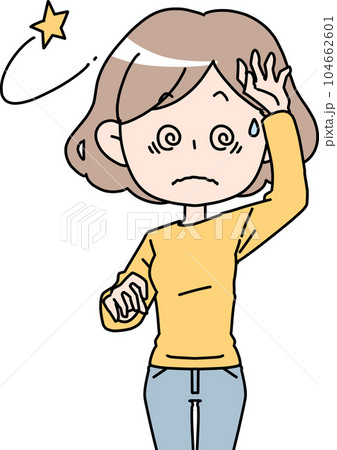 めまいがする女性 めまいがする女性 104662601