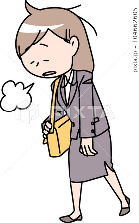 ため息をつく女性社員 104662605