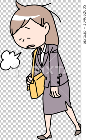 ため息をつく女性社員 104662605