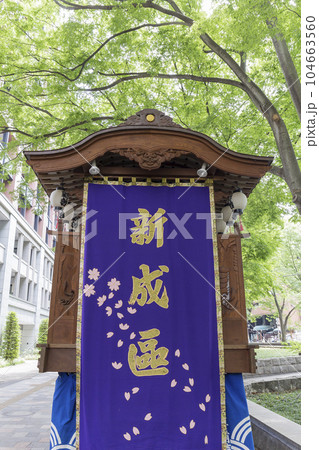 山車祭り　夏祭り　ハヤシ　山車  だしまつり　木製 104663560