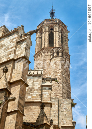 Architecture and landmark of Barcelona. Cozy cityscape of Barcelona, Catalonia, Spain. Architecture and landmark of Barcelona. Cozy cityscape of Barcelona, Catalonia, Spain. 104663897