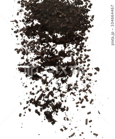 Fertilizer Organic mixed soil fly fall explosion, tube compost fertilizer soil for planting float in air. Organic fertilizer soil throw in mid air. White background isolated high speed freeze motion Fertilizer Organic mixed soil fly fall explosion, tube compost fertilizer soil for planting float in air. Organic fertilizer soil throw in mid air. White background isolated high speed freeze motion 104664467