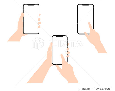 スマートフォンを操作する手のセット スマートフォンを操作する手のセット 104664561