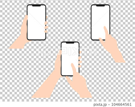 スマートフォンを操作する手のセット スマートフォンを操作する手のセット 104664561