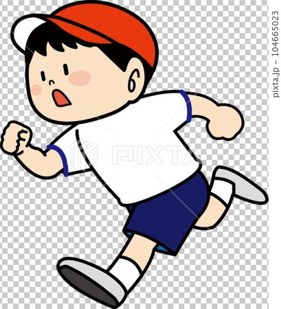 穿著體操服跑步的男孩 穿著體操服跑步的男孩 104665023