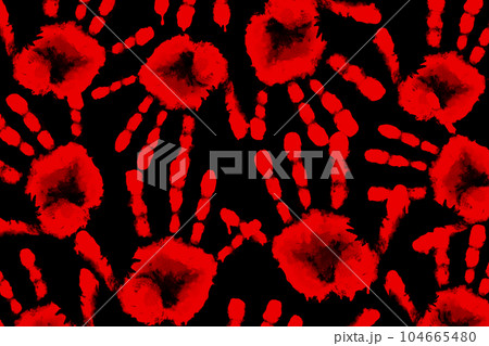 ホラーイメージ_無数の血の手形 104665480