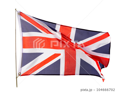 Cloth fabric flag of Great Britain waving 104666702
