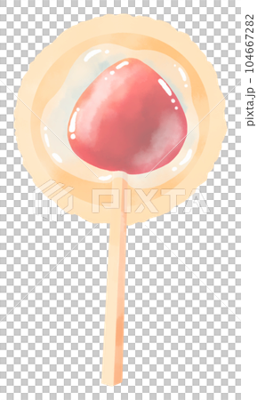 Illustration of apricot candy painted by watercolor Illustration of apricot candy painted by watercolor 104667282