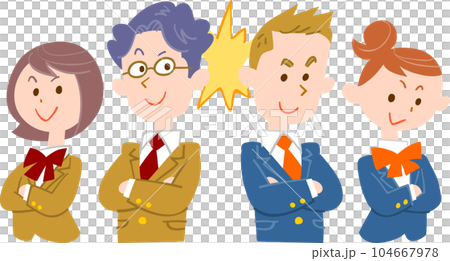 男女學生袖手旁觀 104667978