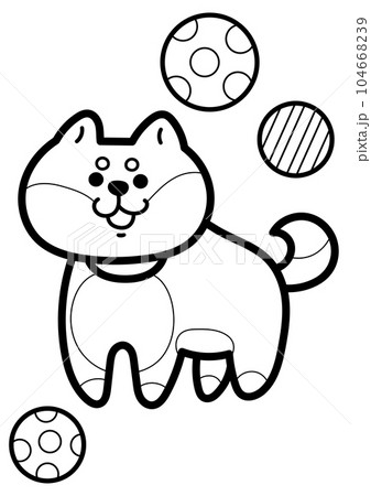 かわいい犬の線画イラスト素材 104668239