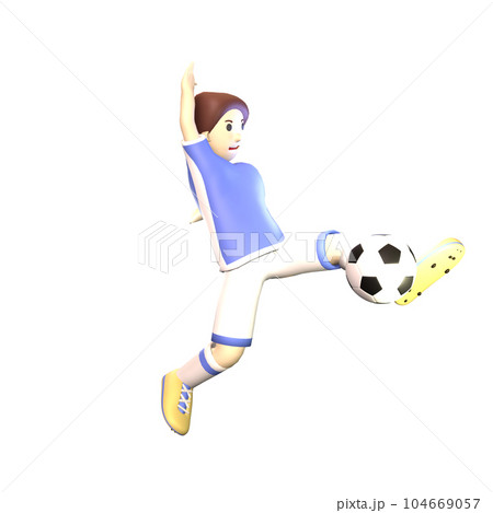 3D man soccer player rendered illustration isolated on the transparent background 104669057
