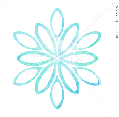お洒落な水彩柄のお花イラスト 104669131