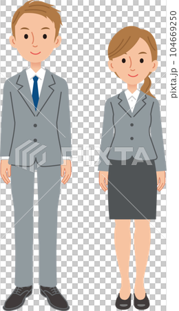 微笑的商務人士男性和女性 微笑的商務人士男性和女性 104669250