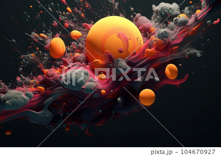 Futuristic fantasy space abstraction, surreal scrambled egg AI Futuristic fantasy space abstraction, surreal scrambled egg AI 104670927