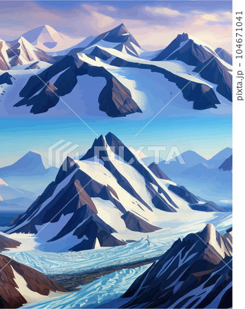 Vector hand drawn illustration. Abstract flat minimalist design landscape. 104671041