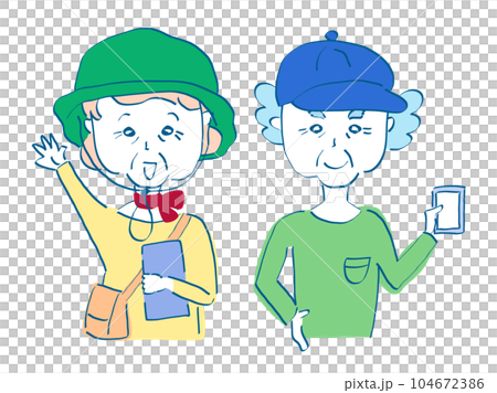 観光行楽を楽しむシニア 104672386