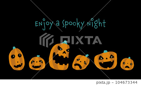 ハロウィンのかぼちゃ達 104673344