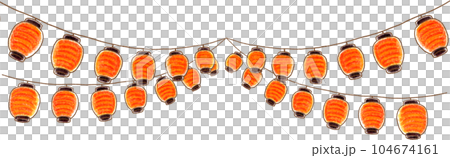 Lantern Garland_Double Opening_Red and White Striped Lantern Lantern Garland_Double Opening_Red and White Striped Lantern 104674161