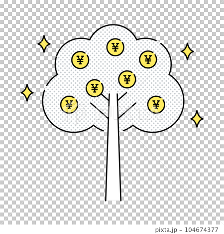 Vector illustration of a tree with money (yen) 104674377