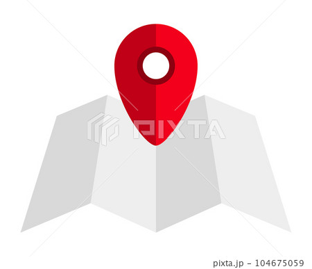 地図とマップピン 104675059