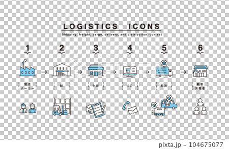 物流　アイコン　セット 104675077