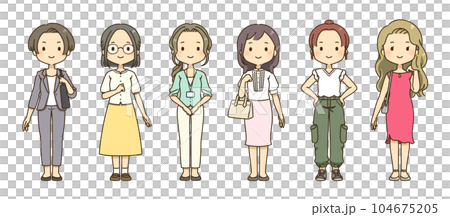 全身アイコン-働く女性セット 104675205