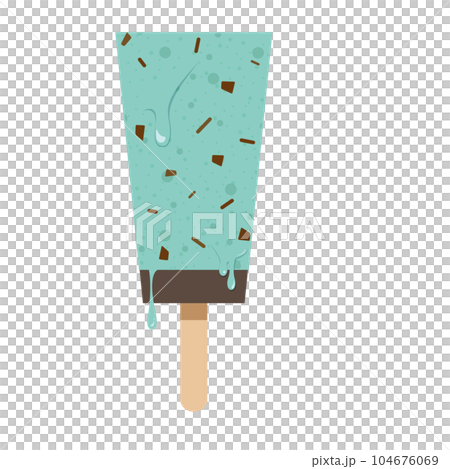 融化的巧克力薄荷味冰淇淋 104676069