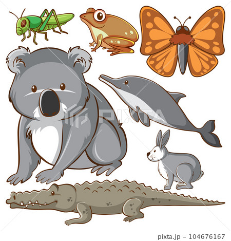 Set of simple animals cartoon character 104676167