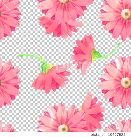 Seamless illustration of red gerbera (modified) Seamless illustration of red gerbera (modified) 104676254
