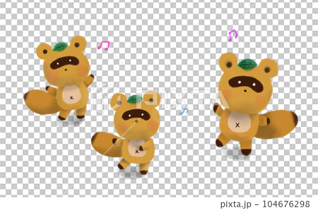 たぬきのダンスのイラスト	 104676298