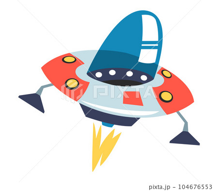 Ufo Alien Spaceship and Space Craft Vector Illustration 104676553
