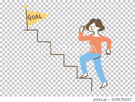 女人向目標攀登_color 104676897