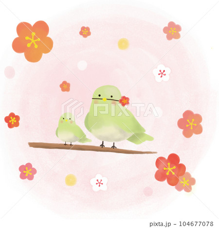 春のウグイスのイラスト	 104677078