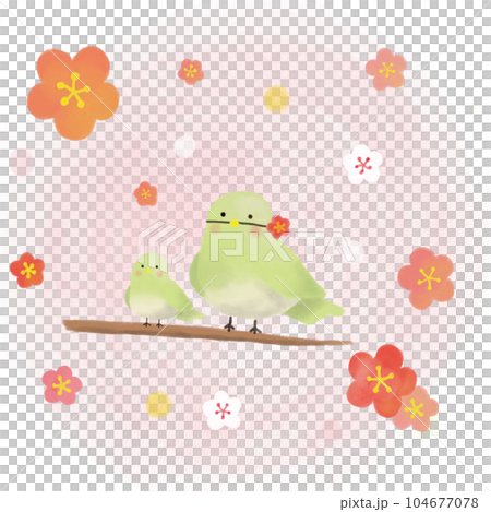 春のウグイスのイラスト	 104677078