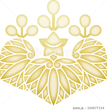 家紋 変り葵桐【金色】 家紋 変り葵桐【金色】 104677154