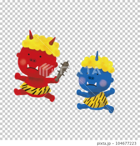 赤鬼と青鬼のイラスト 104677223