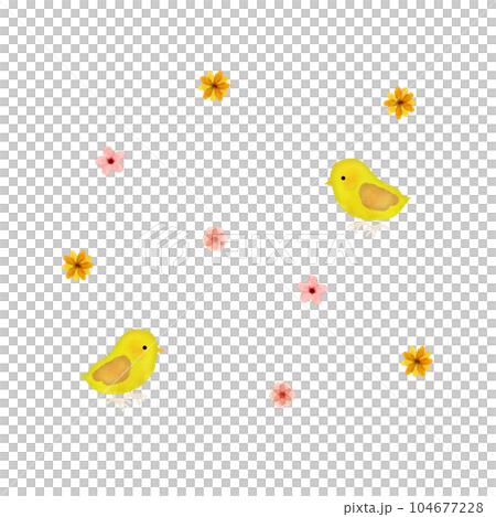 Bird and flower illustration Bird and flower illustration 104677228