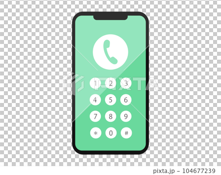 Image illustration of making a call with a smartphone Image illustration of making a call with a smartphone 104677239