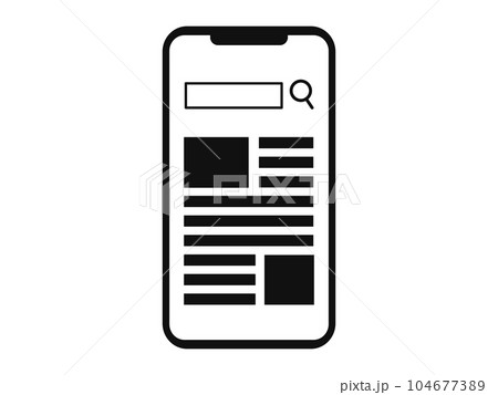 ウェブページを見るスマホの画面 ウェブページを見るスマホの画面 104677389