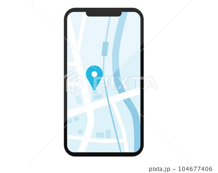 地図が表示されているスマホの画面 104677406