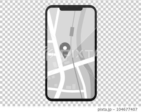 Smartphone screen showing a map Smartphone screen showing a map 104677407