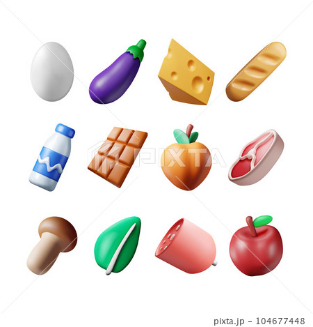 3D Collection of Fresh Products 3D Collection of Fresh Products 104677448