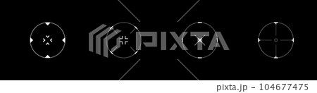 Cyberpunk style circle aim set. Cyberpunk style circle aim set. 104677475