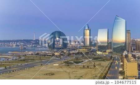 アゼルバイジャン・バクーの高層ビル群 / Crescent Bay Baku, Azerbaijan アゼルバイジャン・バクーの高層ビル群 / Crescent Bay Baku, Azerbaijan 104677515