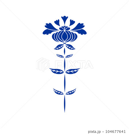 Symmetrical flower in ethnic style. Summer, spting decorative element for cards, poster, scrapbook, textile design. 104677641