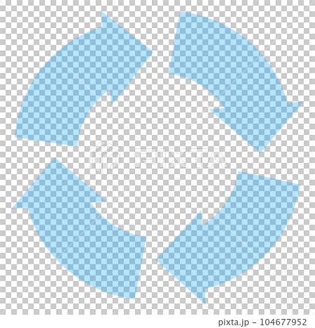A simple illustration of a recycling mark of a circulating circular arrow A simple illustration of a recycling mark of a circulating circular arrow 104677952