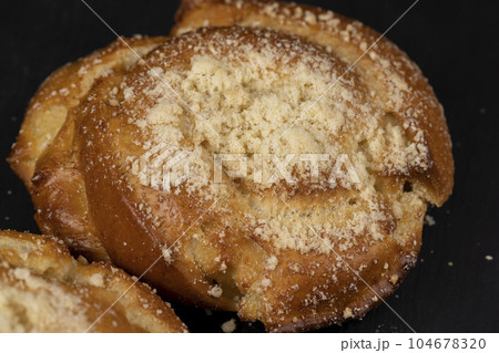 soft fresh bun with coconut filling 104678320