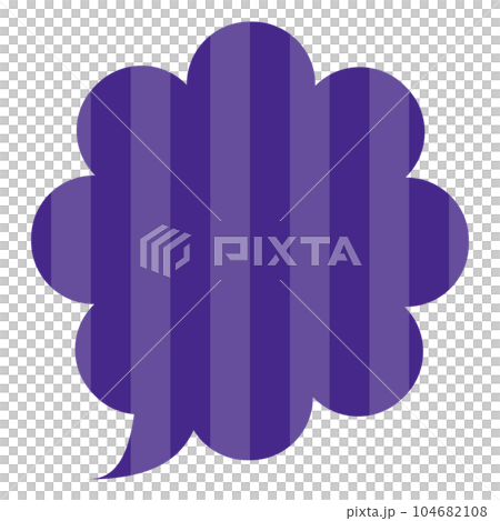 Speech bubble illustration 9 [stripe pattern (purple)] 104682108
