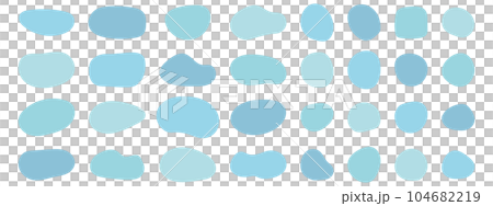 Loose frame set abstract shape cute fluid blue light blue vector 104682219