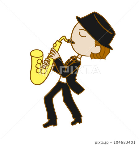 サックスを吹く人 サックスを吹く人 104683401